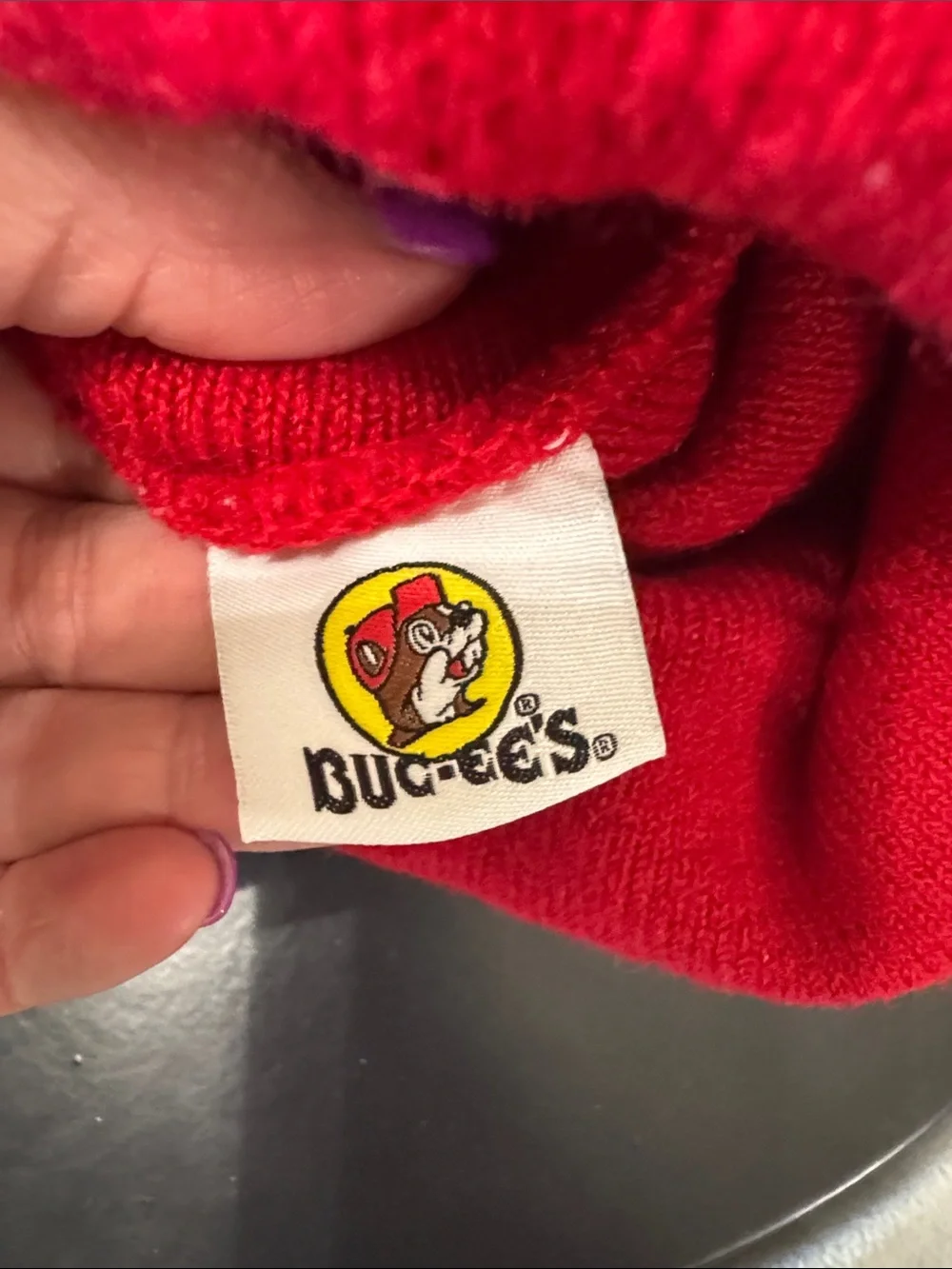 Buc-ee's Knit Beanie Hat Cap Embroidered Beaver Logo Cuffed‎ Brim Red Texas Warm